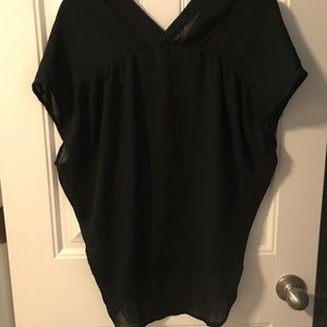 Black sheer loose blouse